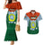 Vanuatu Penama Province Couples Matching Mermaid Dress and Hawaiian Shirt Vanuatuan Coat Of Arms Polynesian Pattern LT05 Green - Polynesian Pride