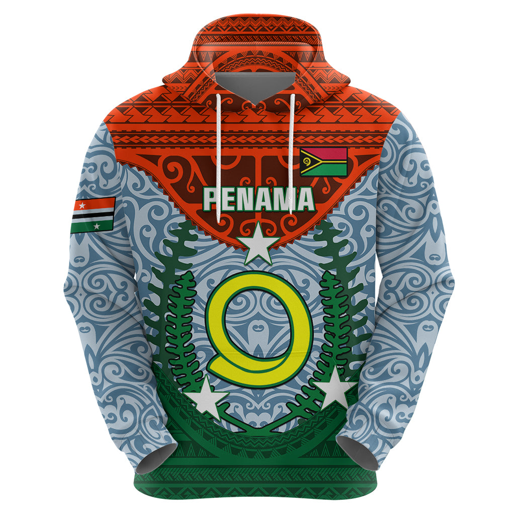 Vanuatu Penama Province Hoodie Vanuatuan Coat Of Arms Polynesian Pattern LT05 - Polynesian Pride