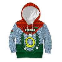 Personalized Vanuatu Penama Province Kid Hoodie Vanuatuan Coat Of Arms Polynesian Pattern LT05 Hoodie Green - Polynesian Pride