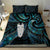 New Zealand Aotearoa Bedding Set Maori Tane Te Waiora Paua Shell Glitter Turquoise