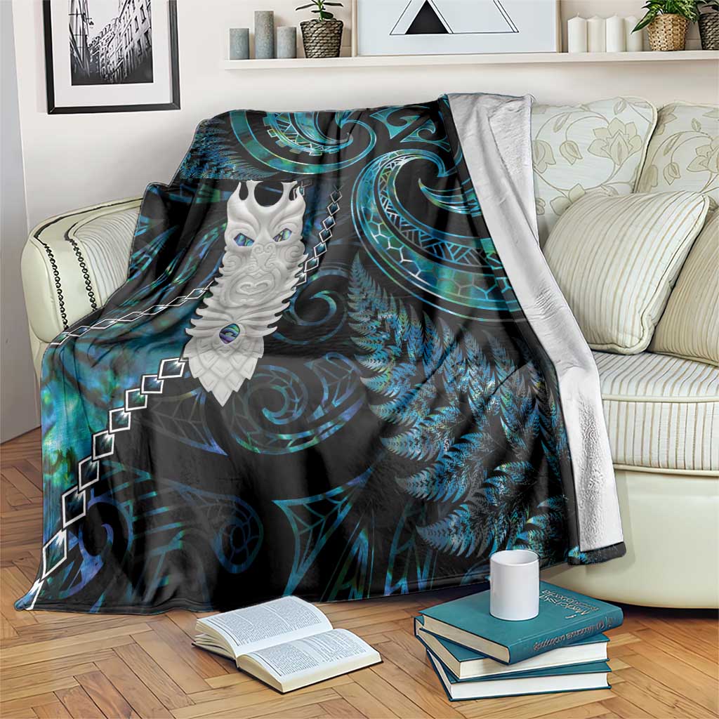 New Zealand Aotearoa Blanket Maori Tane Te Waiora Paua Shell Glitter Turquoise LT05 Turquoise - Polynesian Pride