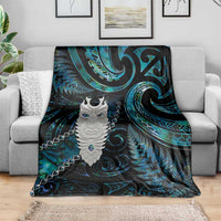 New Zealand Aotearoa Blanket Maori Tane Te Waiora Paua Shell Glitter Turquoise LT05 - Polynesian Pride