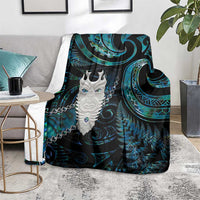 New Zealand Aotearoa Blanket Maori Tane Te Waiora Paua Shell Glitter Turquoise LT05 - Polynesian Pride