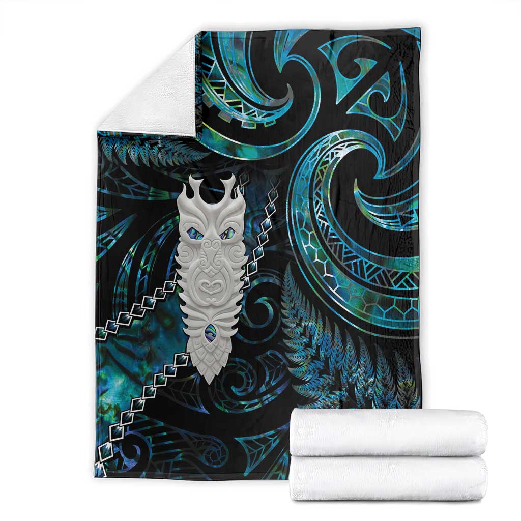 New Zealand Aotearoa Blanket Maori Tane Te Waiora Paua Shell Glitter Turquoise LT05 - Polynesian Pride
