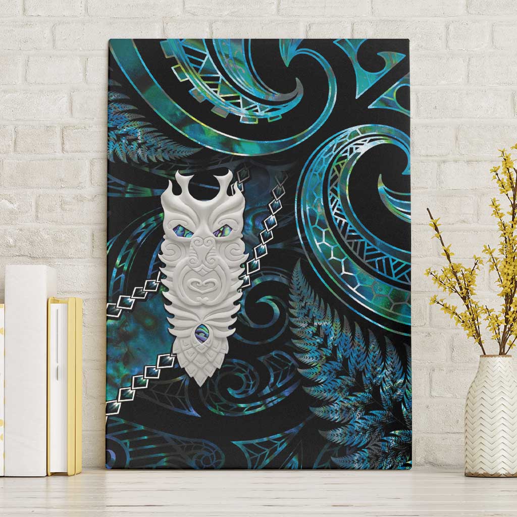 New Zealand Aotearoa Canvas Wall Art Maori Tane Te Waiora Paua Shell Glitter Turquoise LT05 Without Frame Turquoise - Polynesian Pride