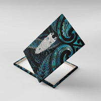 New Zealand Aotearoa Canvas Wall Art Maori Tane Te Waiora Paua Shell Glitter Turquoise LT05 With Frame Turquoise - Polynesian Pride