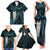 New Zealand Aotearoa Family Matching Tank Maxi Dress and Hawaiian Shirt Maori Tane Te Waiora Paua Shell Glitter Turquoise