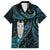 New Zealand Aotearoa Family Matching Tank Maxi Dress and Hawaiian Shirt Maori Tane Te Waiora Paua Shell Glitter Turquoise