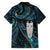 New Zealand Aotearoa Family Matching Tank Maxi Dress and Hawaiian Shirt Maori Tane Te Waiora Paua Shell Glitter Turquoise