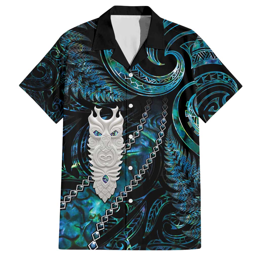 New Zealand Aotearoa Hawaiian Shirt Maori Tane Te Waiora Paua Shell Glitter Turquoise LT05 Turquoise - Polynesian Pride