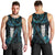 New Zealand Aotearoa Men Tank Top Maori Tane Te Waiora Paua Shell Glitter Turquoise