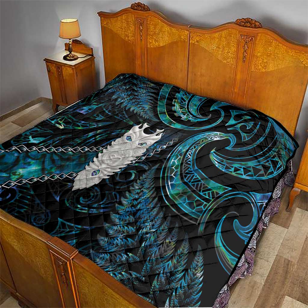 New Zealand Aotearoa Quilt Maori Tane Te Waiora Paua Shell Glitter Turquoise