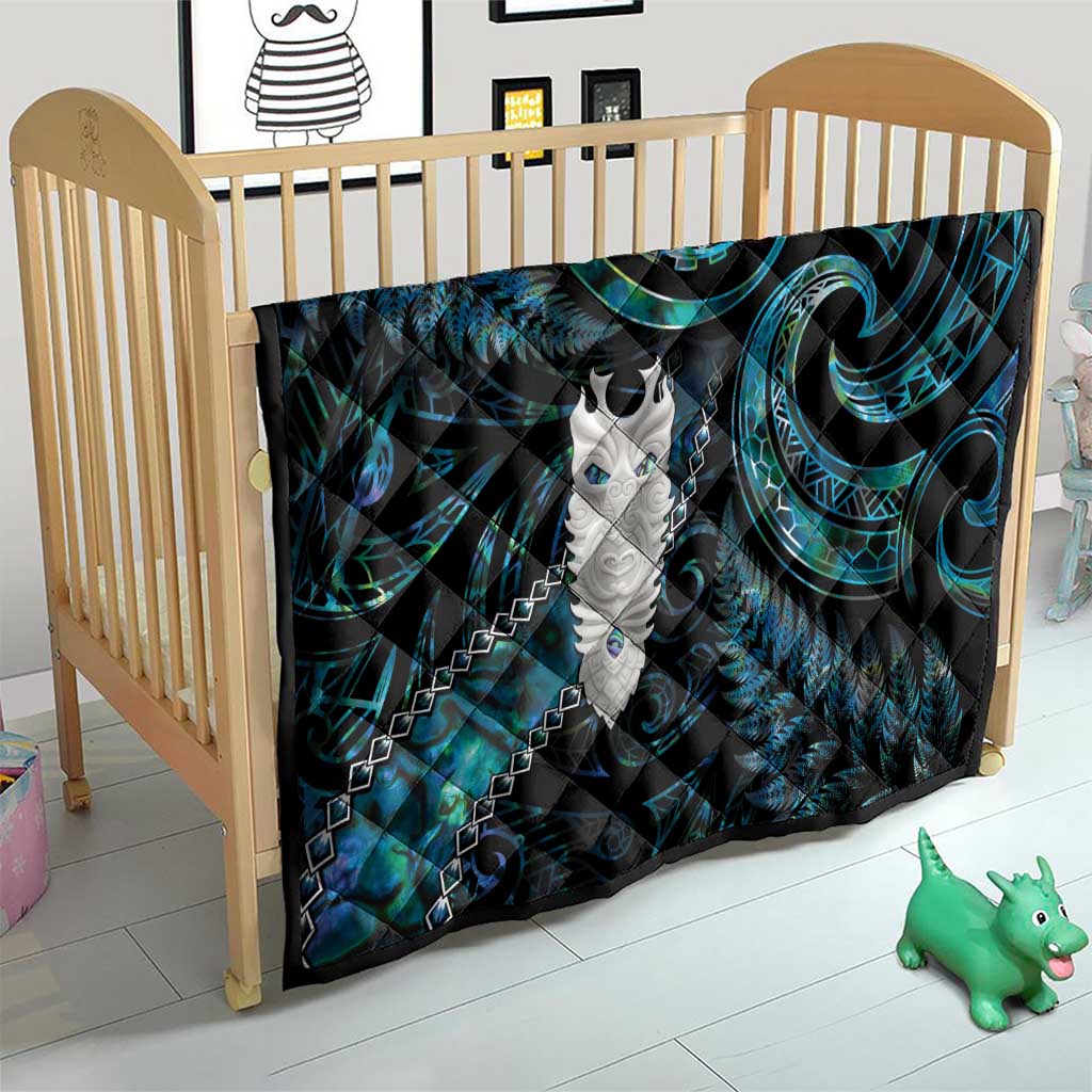 New Zealand Aotearoa Quilt Maori Tane Te Waiora Paua Shell Glitter Turquoise