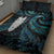 New Zealand Aotearoa Quilt Bed Set Maori Tane Te Waiora Paua Shell Glitter Turquoise