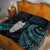 New Zealand Aotearoa Quilt Bed Set Maori Tane Te Waiora Paua Shell Glitter Turquoise