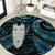 New Zealand Aotearoa Round Carpet Maori Tane Te Waiora Paua Shell Glitter Turquoise