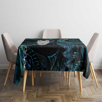 New Zealand Aotearoa Tablecloth Maori Tane Te Waiora Paua Shell Glitter Turquoise LT05 - Polynesian Pride