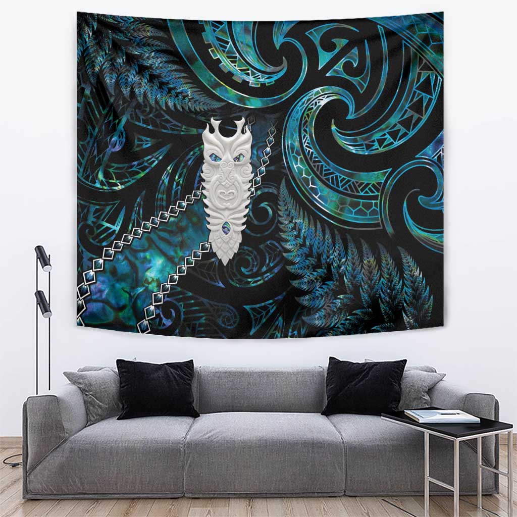 New Zealand Aotearoa Tapestry Maori Tane Te Waiora Paua Shell Glitter Turquoise