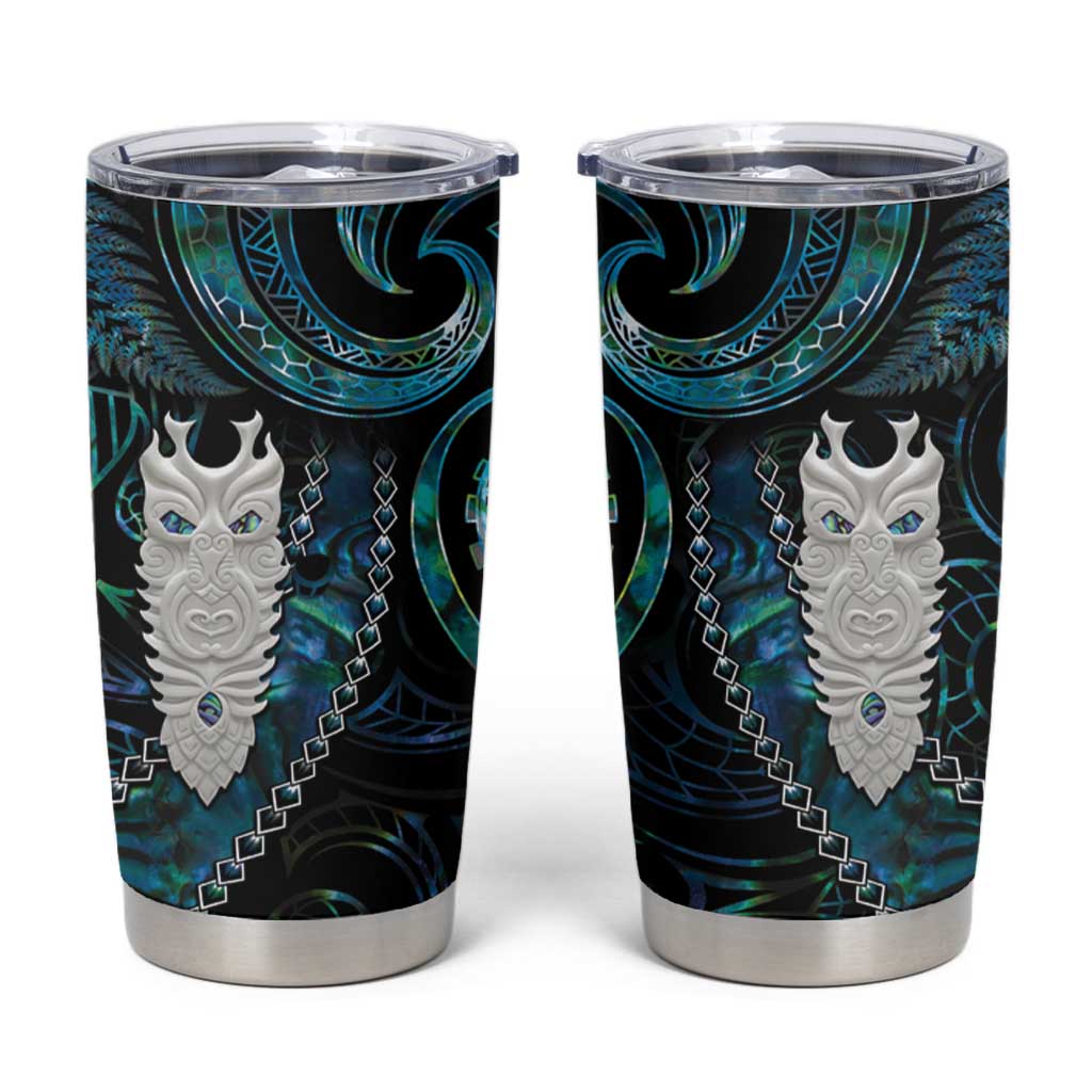 New Zealand Aotearoa Tumbler Cup Maori Tane Te Waiora Paua Shell Glitter Turquoise LT05 Turquoise - Polynesian Pride