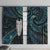 New Zealand Aotearoa Window Curtain Maori Tane Te Waiora Paua Shell Glitter Turquoise