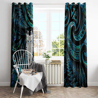 New Zealand Aotearoa Window Curtain Maori Tane Te Waiora Paua Shell Glitter Turquoise LT05 - Polynesian Pride