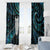 New Zealand Aotearoa Window Curtain Maori Tane Te Waiora Paua Shell Glitter Turquoise