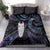 New Zealand Aotearoa Bedding Set Maori Tane Te Waiora Paua Shell Glitter Purple