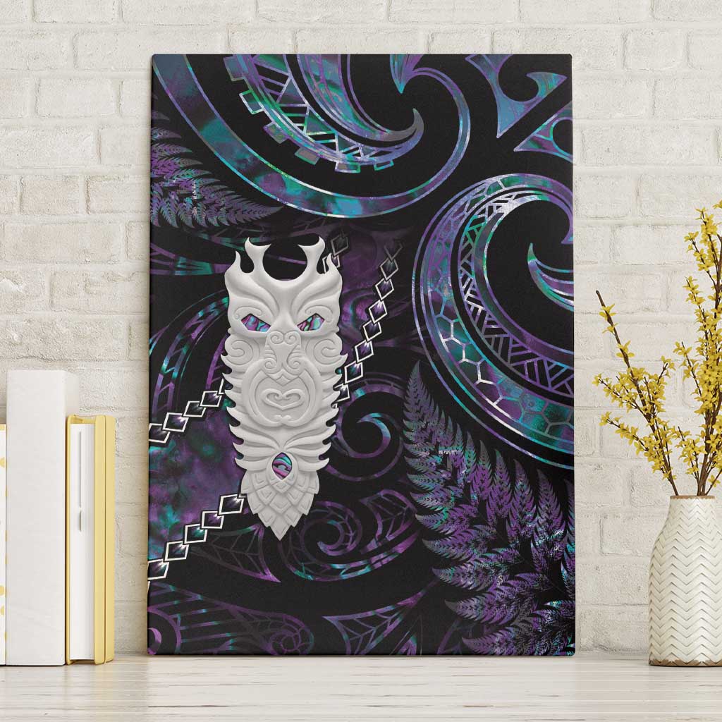 New Zealand Aotearoa Canvas Wall Art Maori Tane Te Waiora Paua Shell Glitter Purple LT05 Without Frame Purple - Polynesian Pride