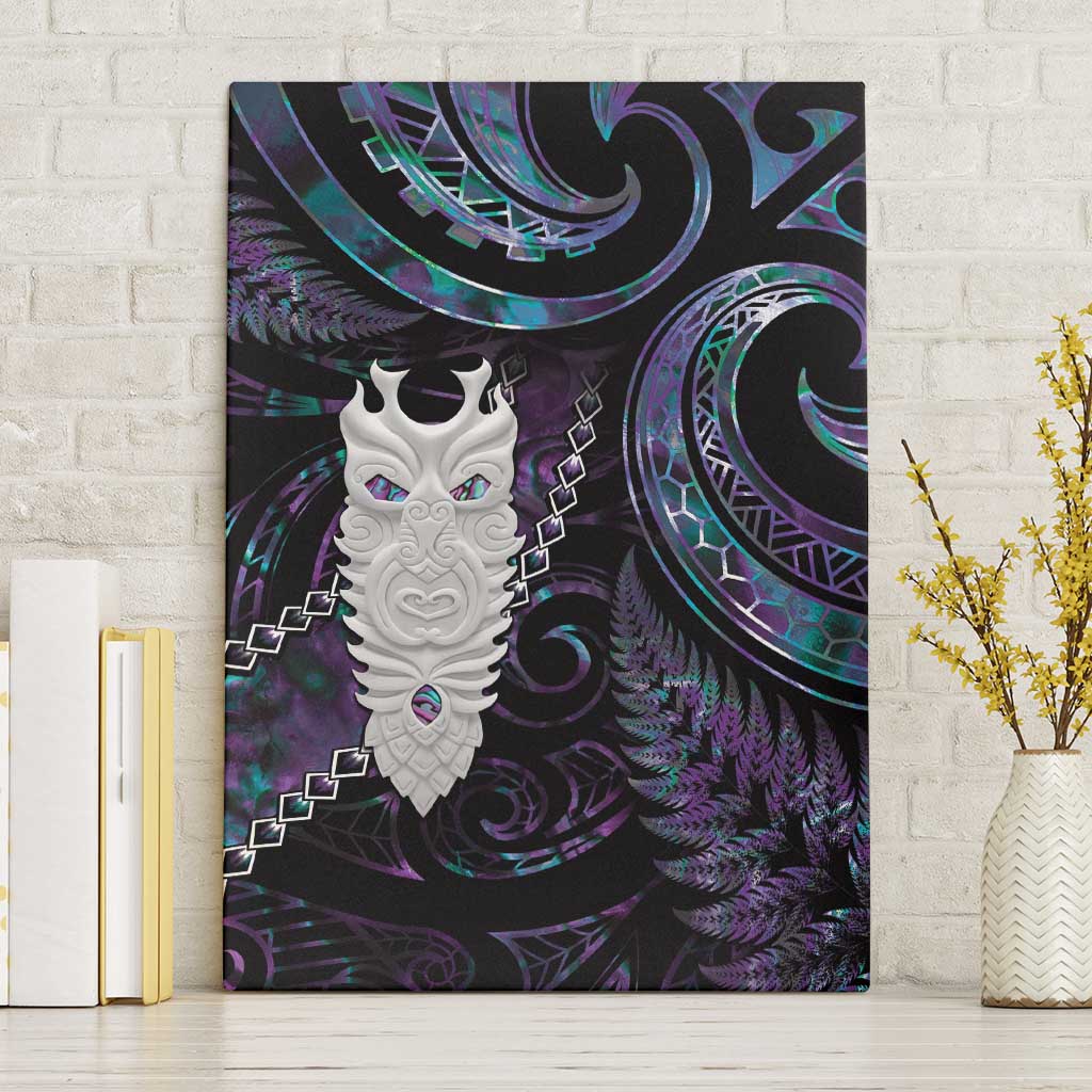 New Zealand Aotearoa Canvas Wall Art Maori Tane Te Waiora Paua Shell Glitter Purple