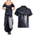 New Zealand Aotearoa Couples Matching Summer Maxi Dress and Hawaiian Shirt Maori Tane Te Waiora Paua Shell Glitter Purple