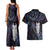 New Zealand Aotearoa Couples Matching Tank Maxi Dress and Hawaiian Shirt Maori Tane Te Waiora Paua Shell Glitter Purple