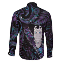 New Zealand Aotearoa Family Matching Puletasi and Hawaiian Shirt Maori Tane Te Waiora Paua Shell Glitter Purple
