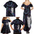 New Zealand Aotearoa Family Matching Summer Maxi Dress and Hawaiian Shirt Maori Tane Te Waiora Paua Shell Glitter Purple