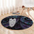 New Zealand Aotearoa Round Carpet Maori Tane Te Waiora Paua Shell Glitter Purple