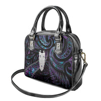 New Zealand Aotearoa Shoulder Handbag Maori Tane Te Waiora Paua Shell Glitter Purple