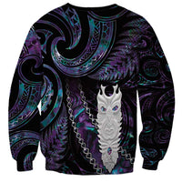 New Zealand Aotearoa Sweatshirt Maori Tane Te Waiora Paua Shell Glitter Purple LT05 - Polynesian Pride