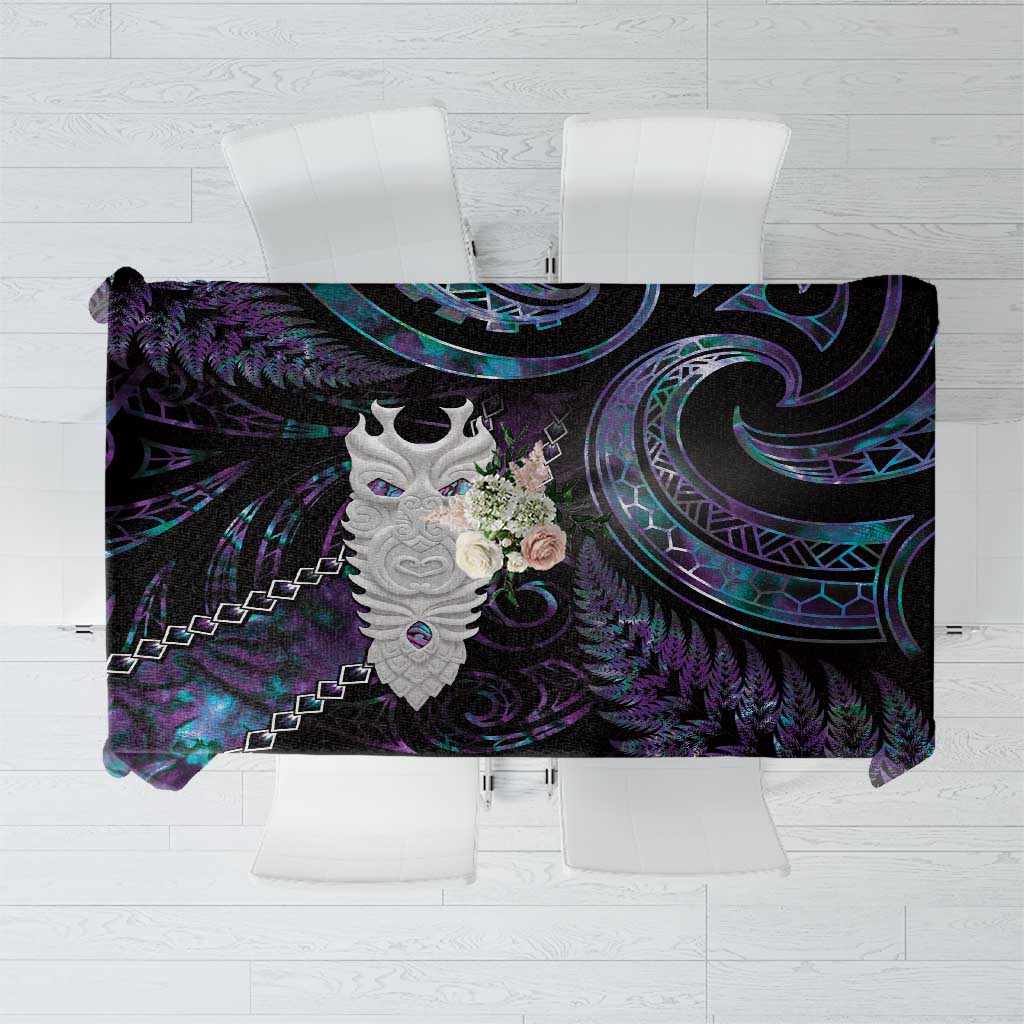 New Zealand Aotearoa Tablecloth Maori Tane Te Waiora Paua Shell Glitter Purple LT05 Purple - Polynesian Pride