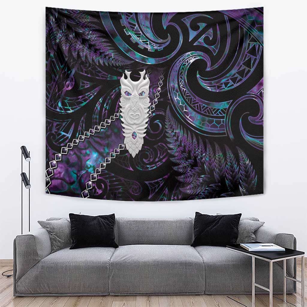 New Zealand Aotearoa Tapestry Maori Tane Te Waiora Paua Shell Glitter Purple