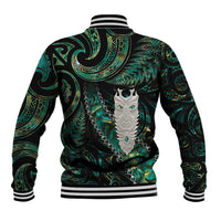 New Zealand Aotearoa Baseball Jacket Maori Tane Te Waiora Paua Shell Glitter Green LT05 - Polynesian Pride
