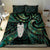 New Zealand Aotearoa Bedding Set Maori Tane Te Waiora Paua Shell Glitter Green