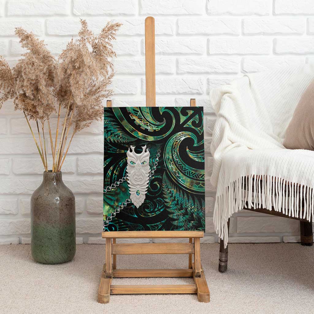 New Zealand Aotearoa Canvas Wall Art Maori Tane Te Waiora Paua Shell Glitter Green LT05 - Polynesian Pride