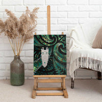 New Zealand Aotearoa Canvas Wall Art Maori Tane Te Waiora Paua Shell Glitter Green LT05 - Polynesian Pride