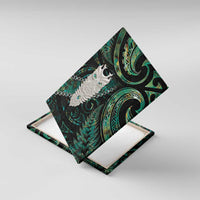 New Zealand Aotearoa Canvas Wall Art Maori Tane Te Waiora Paua Shell Glitter Green LT05 With Frame Green - Polynesian Pride
