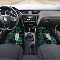 New Zealand Aotearoa Car Mats Maori Tane Te Waiora Paua Shell Glitter Green LT05 Set 2pcs - Front Green - Polynesian Pride