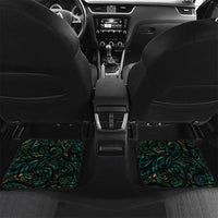 New Zealand Aotearoa Car Mats Maori Tane Te Waiora Paua Shell Glitter Green LT05 Set 2pcs - Back Green - Polynesian Pride