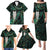 New Zealand Aotearoa Family Matching Puletasi and Hawaiian Shirt Maori Tane Te Waiora Paua Shell Glitter Green