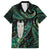 New Zealand Aotearoa Family Matching Puletasi and Hawaiian Shirt Maori Tane Te Waiora Paua Shell Glitter Green