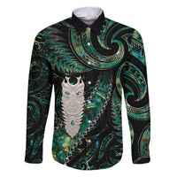 New Zealand Aotearoa Family Matching Puletasi and Hawaiian Shirt Maori Tane Te Waiora Paua Shell Glitter Green