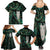 New Zealand Aotearoa Family Matching Summer Maxi Dress and Hawaiian Shirt Maori Tane Te Waiora Paua Shell Glitter Green