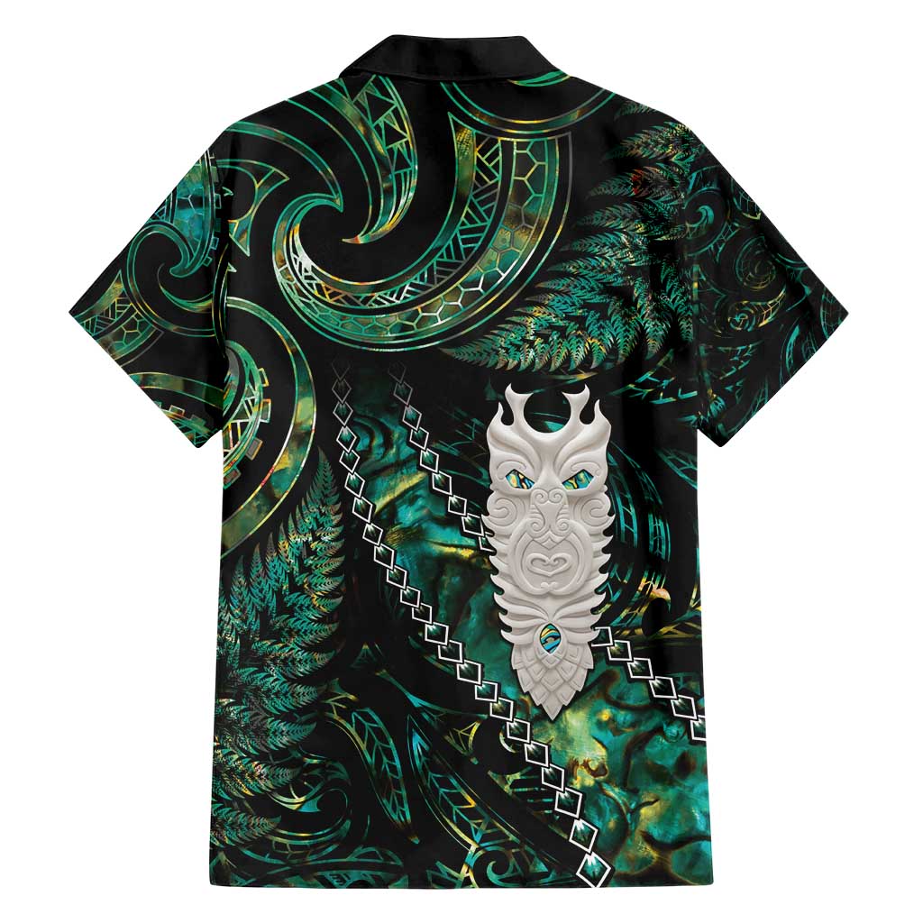 New Zealand Aotearoa Hawaiian Shirt Maori Tane Te Waiora Paua Shell Glitter Green LT05 - Polynesian Pride